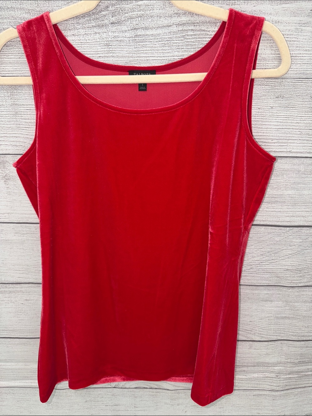 Talbots Bright Red Velvet Tank